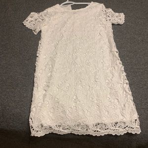 White lacy mini dress